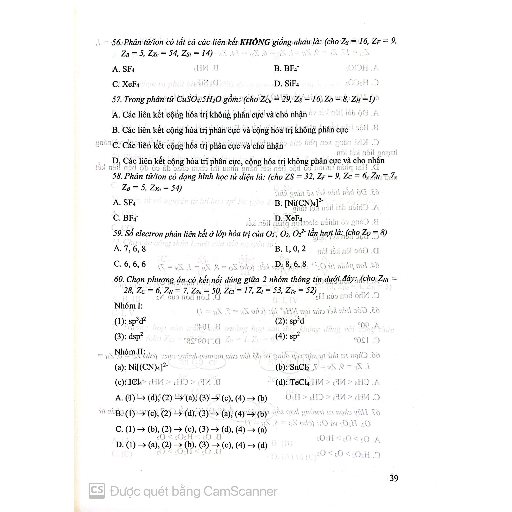 Benito - Sách - Câu hỏi trắc nghiệm hóa đại cương vô cơ