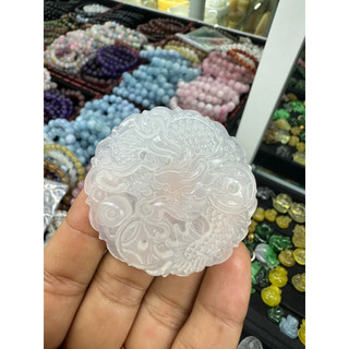 Mặt dây chuyền Rồng phong thủy đá bạch ngọc