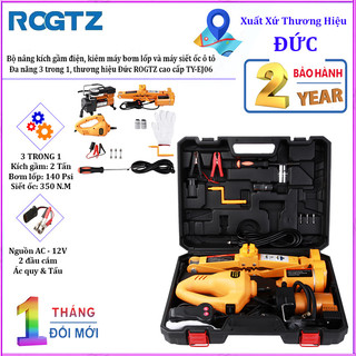 Bộ nâng kích gầm điện, kiêm máy bơm lốp và máy siết ốc ô tô đa năng 3 trong 1 ROGTZ TY-EJ06