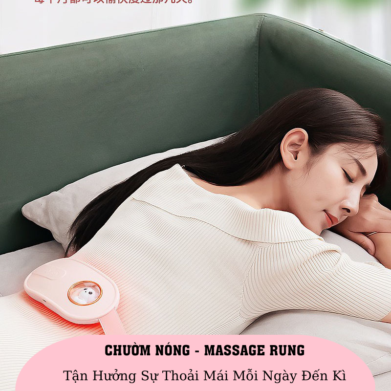 Máy Massage Bụng Kinh Kumo Đai Đeo Làm Ấm Giảm Đau Cho Phụ Nữ Đến Kì