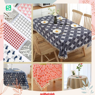 Khăn trải bàn may viền khăn bàn canvas thảm picnic đạo cụ chụp hình decor lh0035