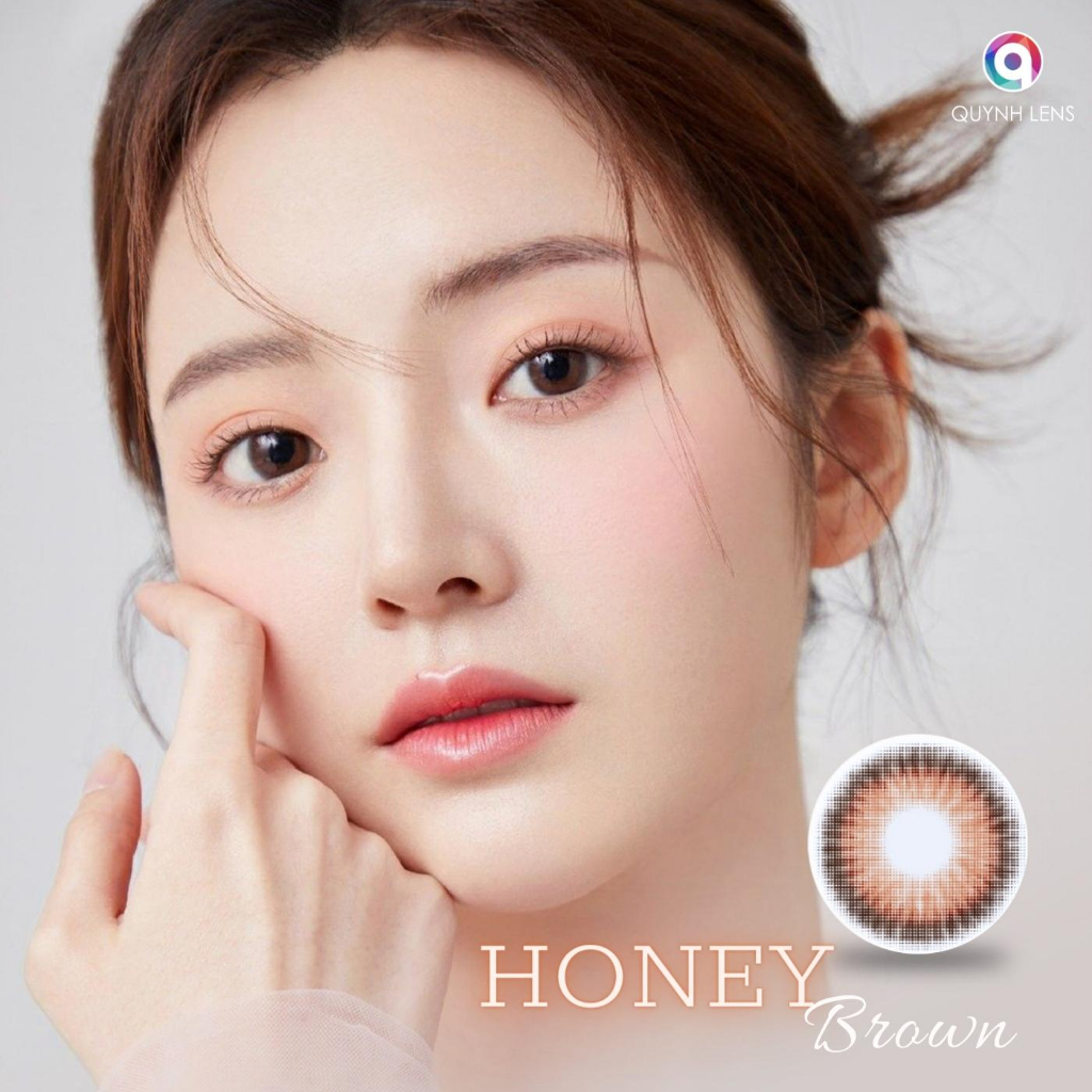 Kính Áp Tròng Quynh Lens Honey Brown 0 - 8 Độ
