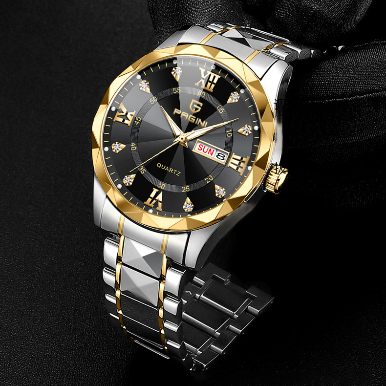 Đồng Hồ Nam Pagini PA3388 Máy Pin - Lịch Ngày & Lịch Thứ - Mặt Size 40mm - Chống Nước 3Atm