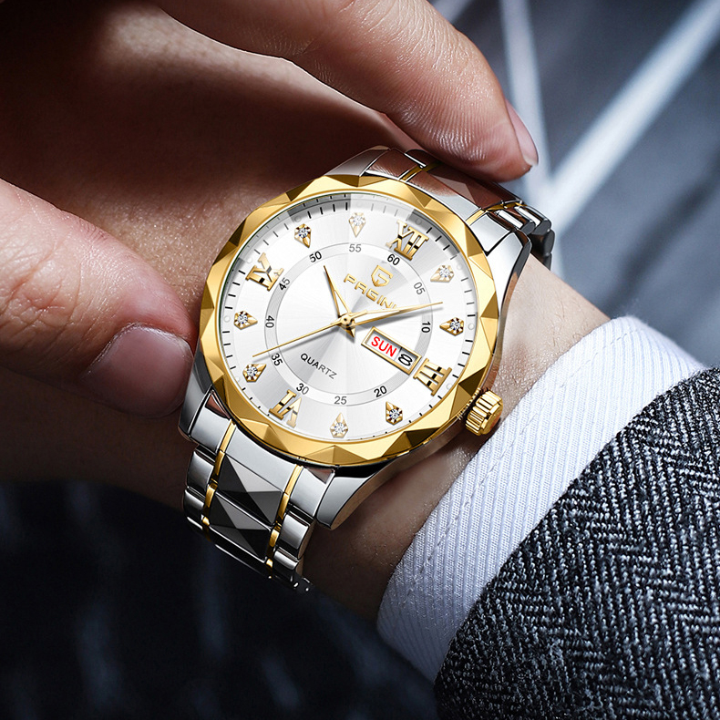 Đồng Hồ Nam Pagini PA3388 Máy Pin - Lịch Ngày & Lịch Thứ - Mặt Size 40mm - Chống Nước 3Atm