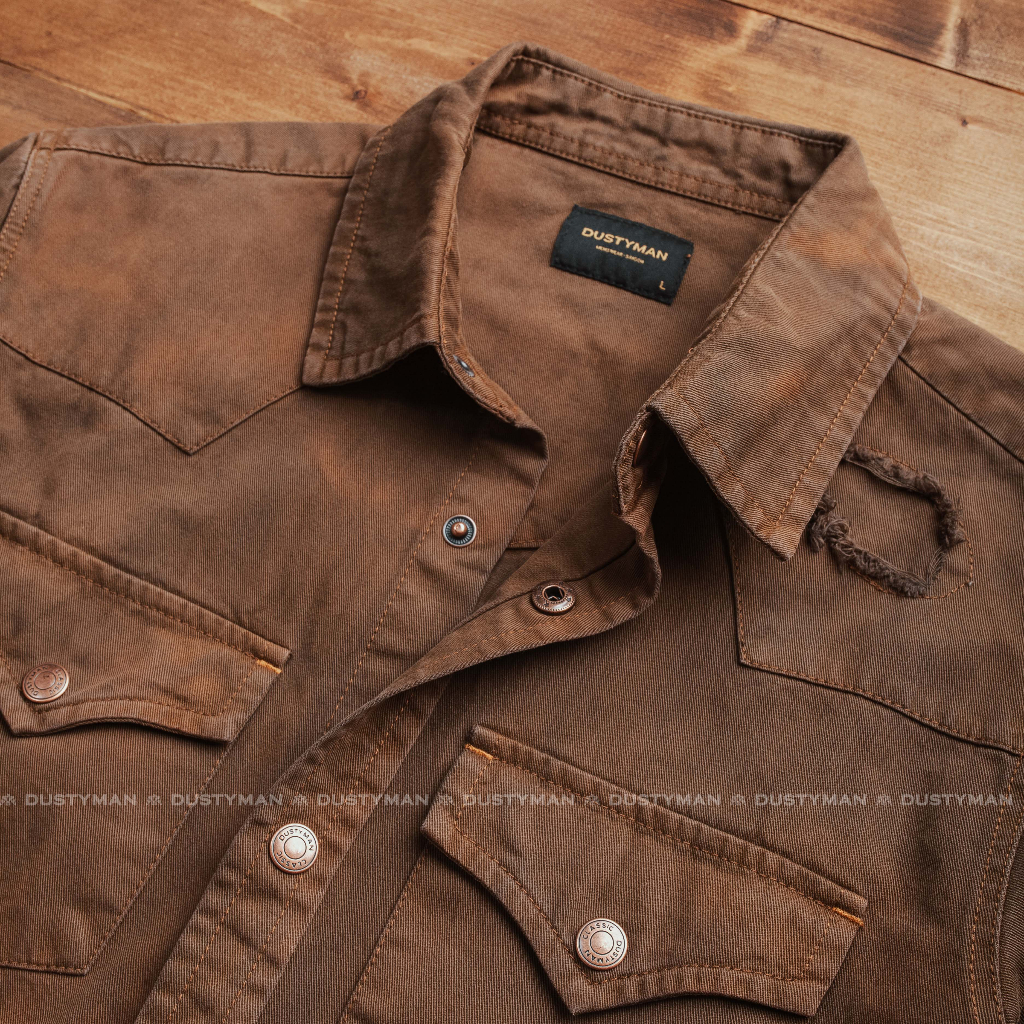 Sơ Mi Nam Vintage Nhuộm Màu Thủ Công DUSTYMAN - Vải Kaki Cotton - Form Regular Fit