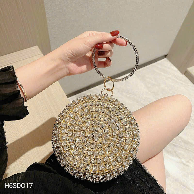 Ví cầm tay cốp đá tròn size 17cm