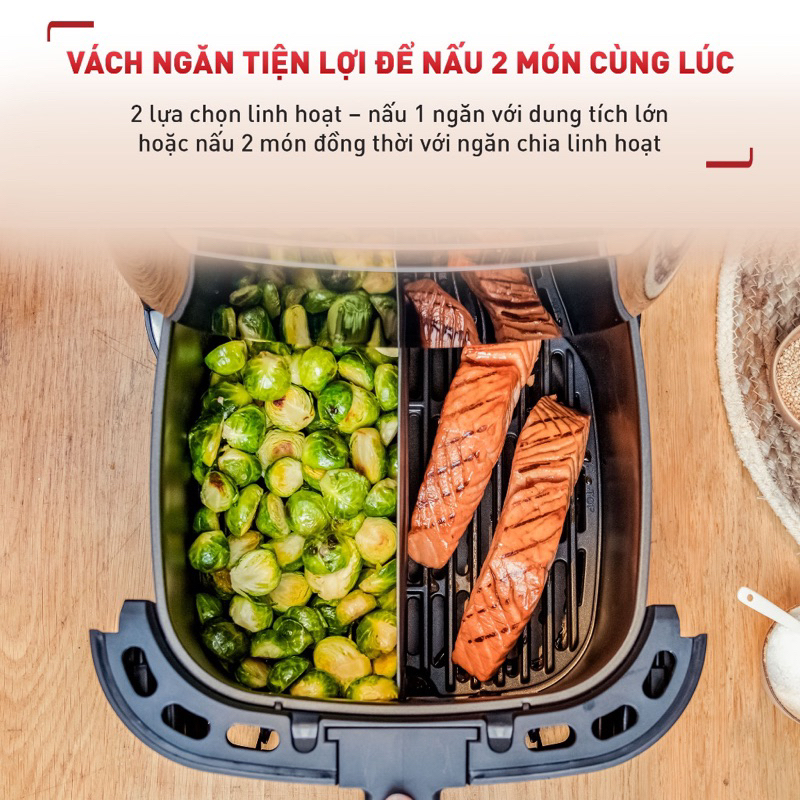 Nồi chiên không dầu Tefal 2in1 Easy Fry & Grill 6.5L EY801D15