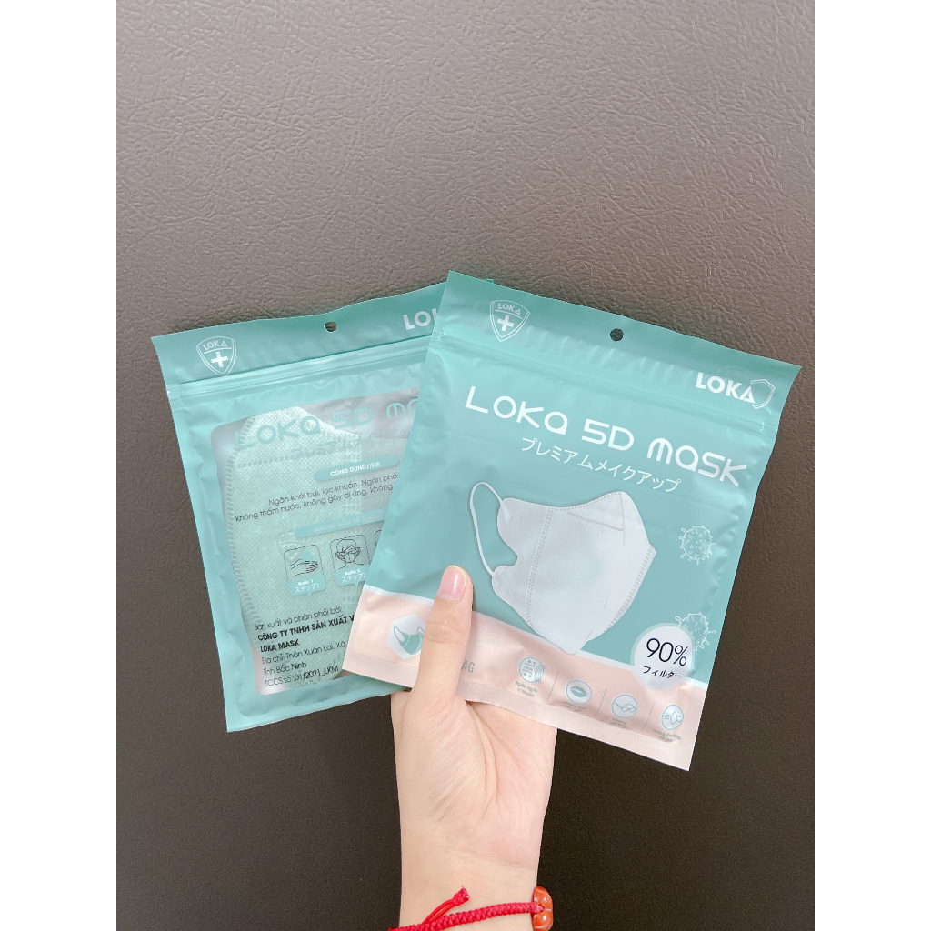 Thùng 100 chiếc Khẩu Trang 5D Mask LOKA Màu Xám Lạ Hottrend Unisex