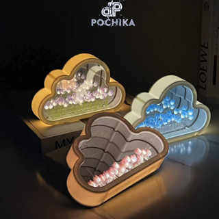 Đèn Ngủ Hoa Tulip Hình Đám Mây Gương- Bộ nguyên liệu tự làm đèn ngủ 20 bông hoa Tulip, đèn ngủ trang trí, decor nhà cửa