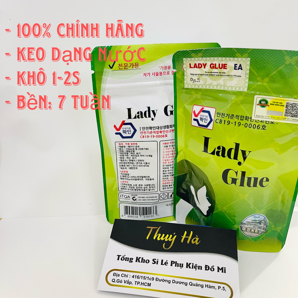 Keo nối mi Lady xanh chính hãng _DỤNG CỤ NỐI MI_THÚY HÀ