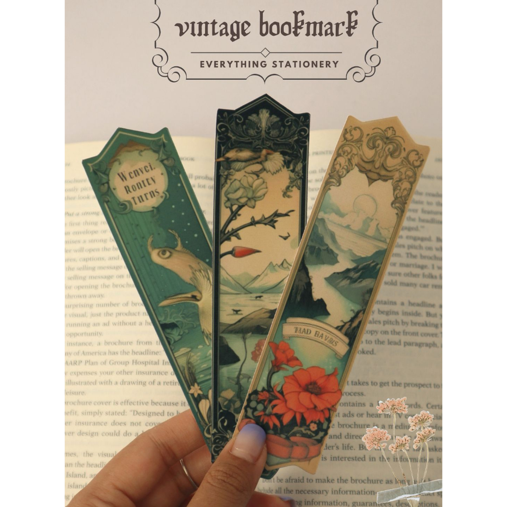 Bookmark Kẹp Sách Vintage | Thẻ Đánh Dấu Trang | Chống Nước Giấy Dày | Everything Stationery