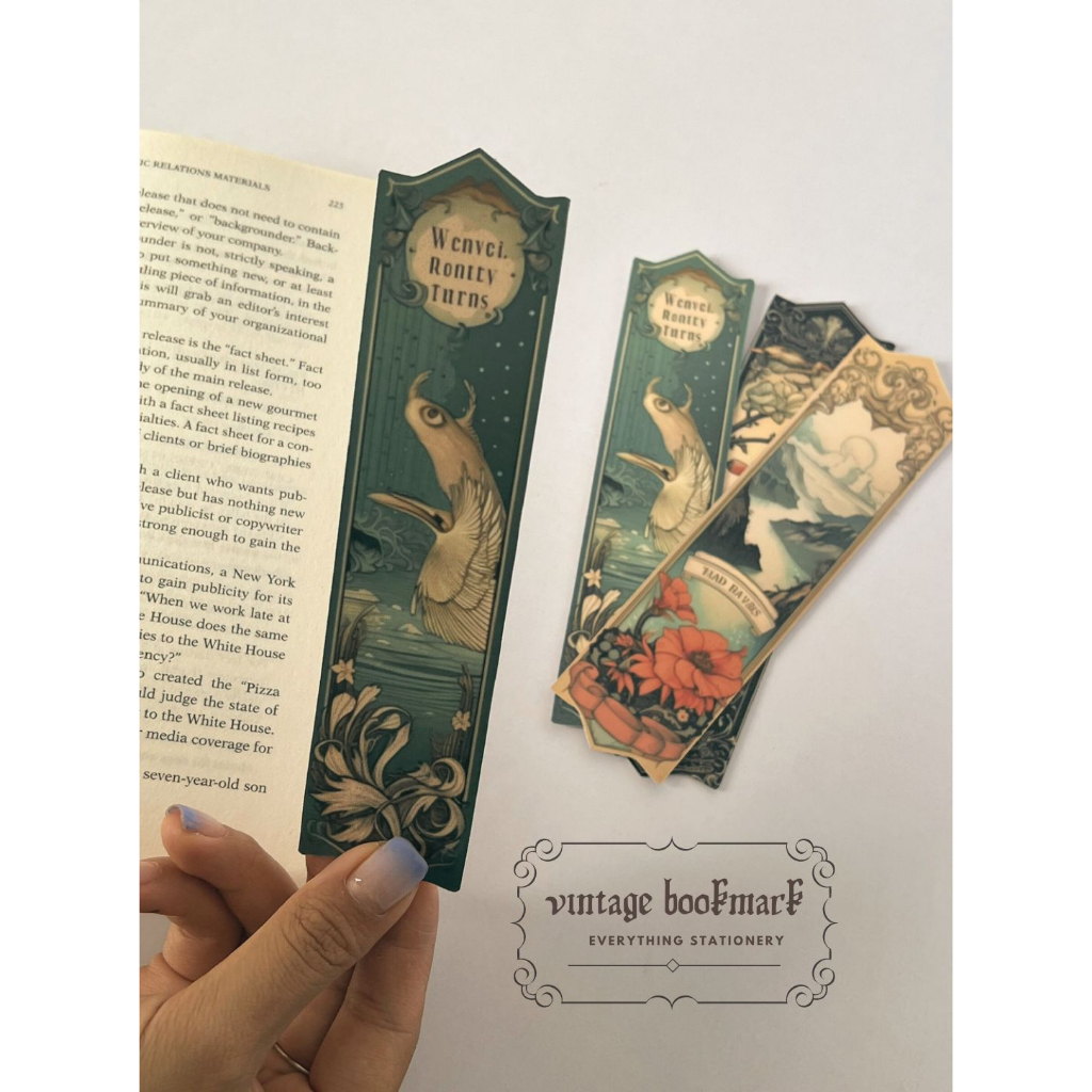 Bookmark Kẹp Sách Vintage | Thẻ Đánh Dấu Trang | Chống Nước Giấy Dày | Everything Stationery