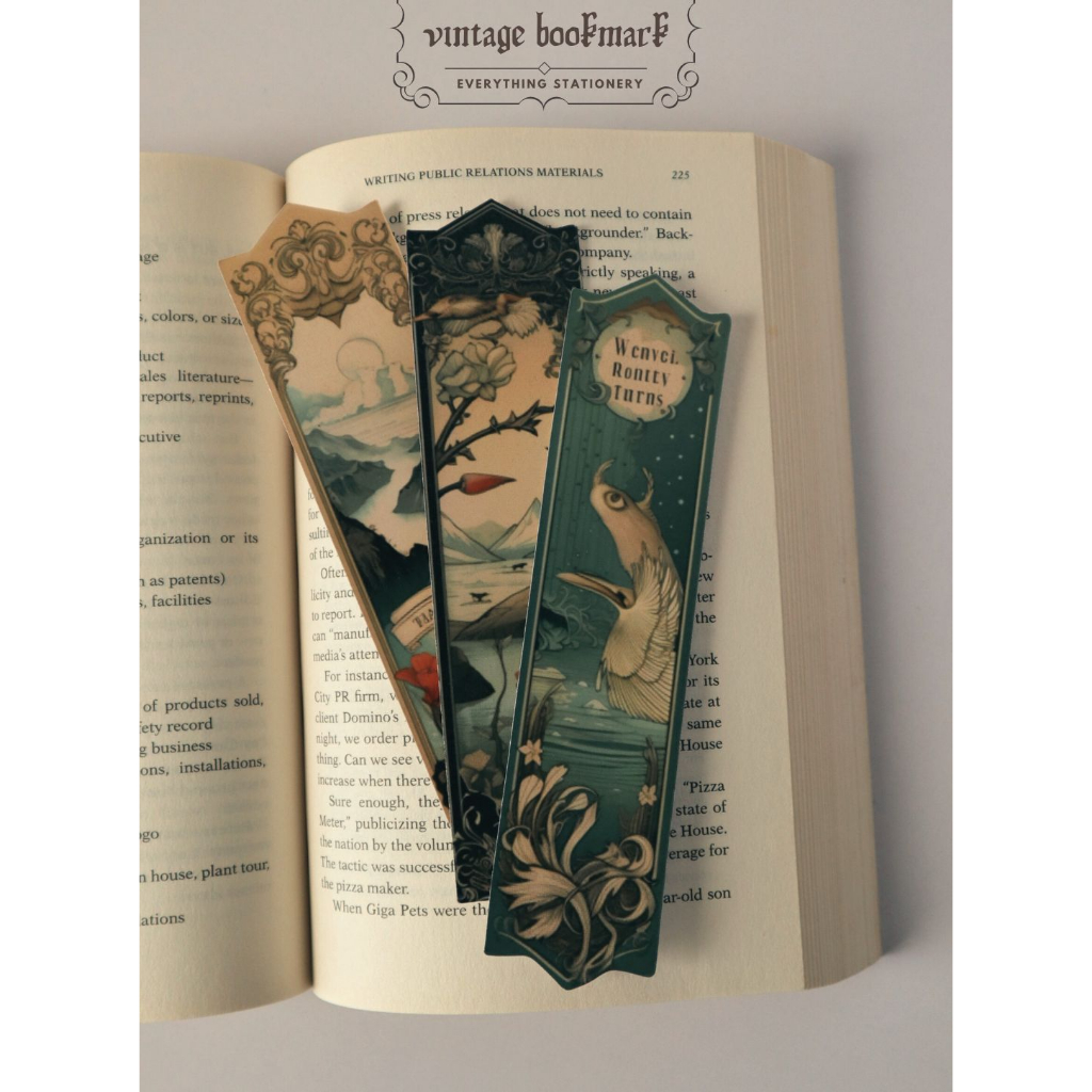 Bookmark Kẹp Sách Vintage | Thẻ Đánh Dấu Trang | Chống Nước Giấy Dày | Everything Stationery