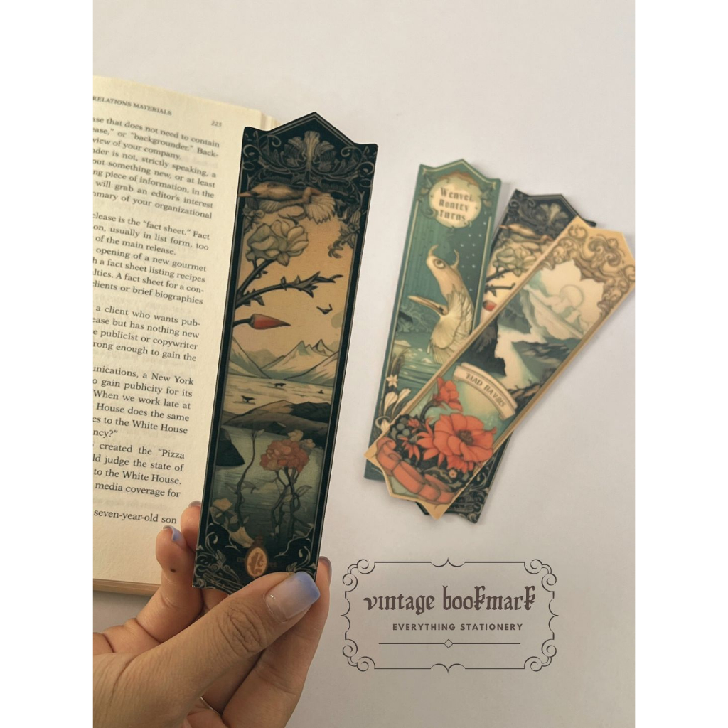 Bookmark Kẹp Sách Vintage | Thẻ Đánh Dấu Trang | Chống Nước Giấy Dày | Everything Stationery