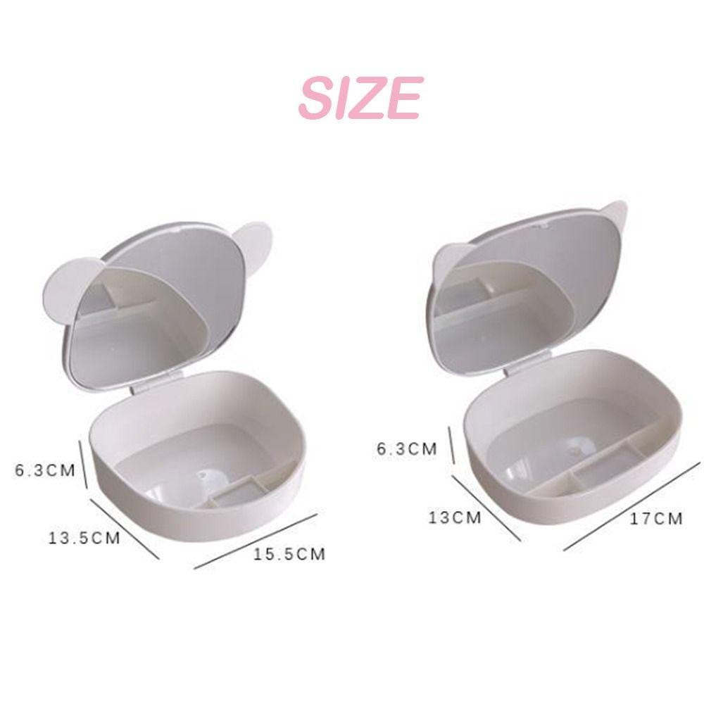 Hộp gương tai mèo - Hộp gương đựng mỹ phẩm trang điểm cute