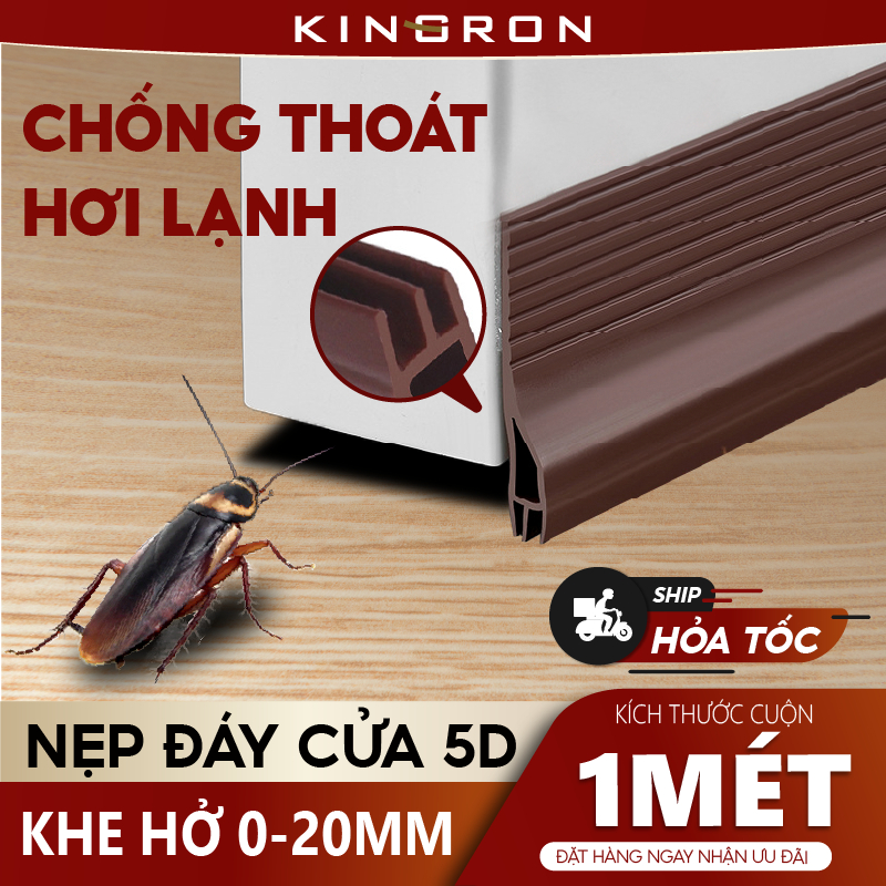 Thanh chặn đáy cửa tự dính chống côn trùng, chống thoát nhiệt điều hòa và tiếng ồn, Nẹp chặn cửa tự dính KINGRON