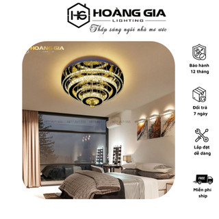 Đèn Mân Pha Lê-Đèn Mân Ốp Trần Phòng Khách-Đèn Mâm Vuông ST129-BẢO HÀNH 12 tháng-TẶNG kèm điều khiển từ xa