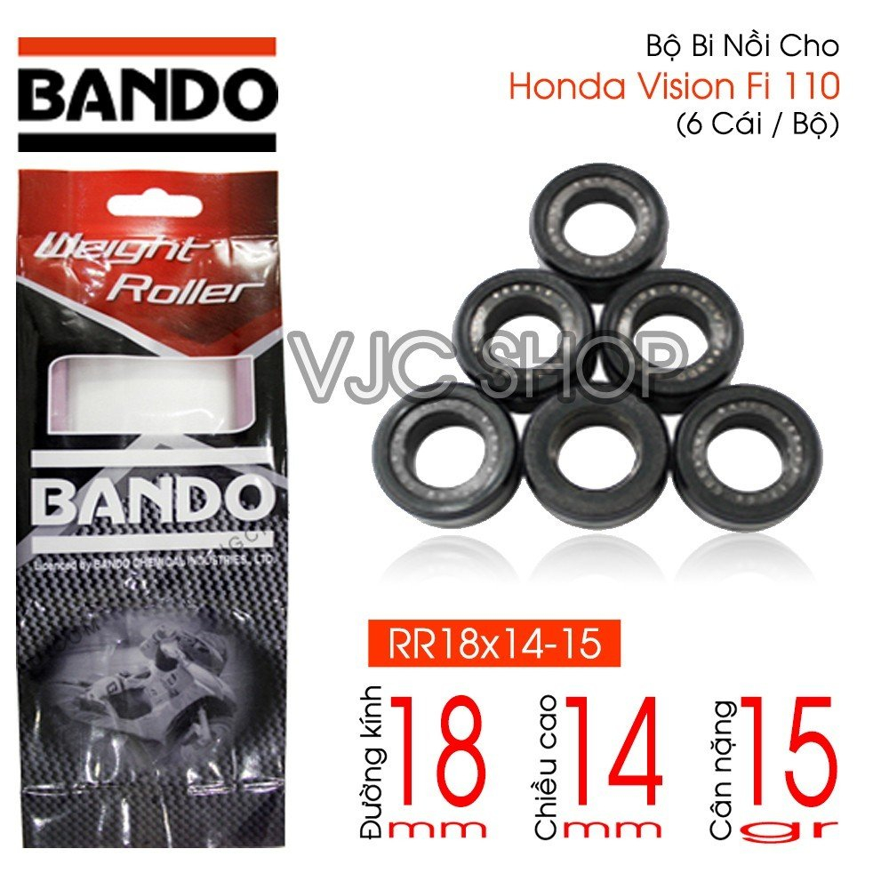 Bộ 6 bi nồi Bando cho xe Honda Viision 110Fi (15G)