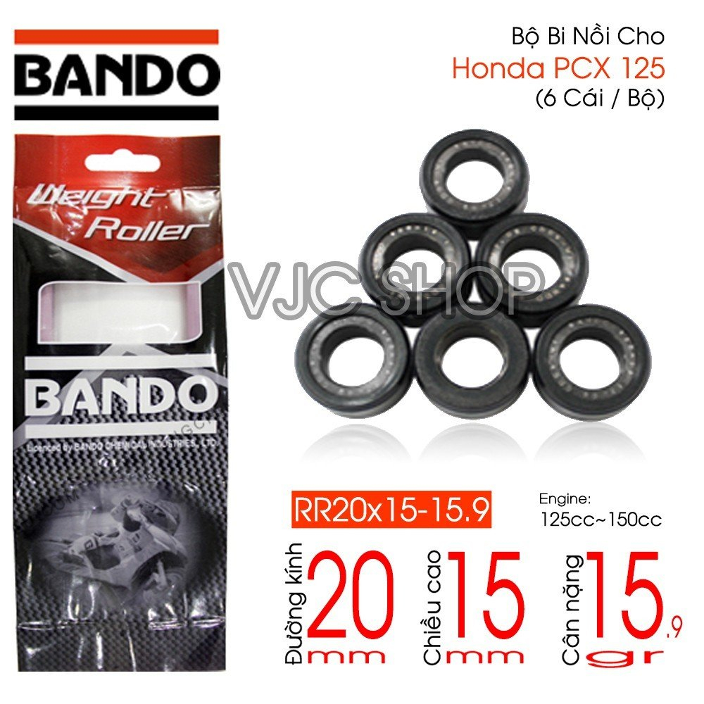 Bộ 6 bi nồi Bando cho xe Honda PCX 125 (15.9g)