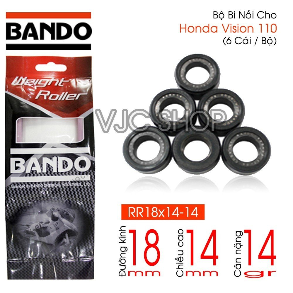 Bộ 6 bi nồi Bando cho xe Honda Vision 110 (14g)
