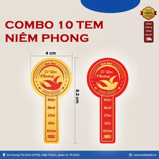 Combo 10 tem niêm phong dán hũ yến chưng