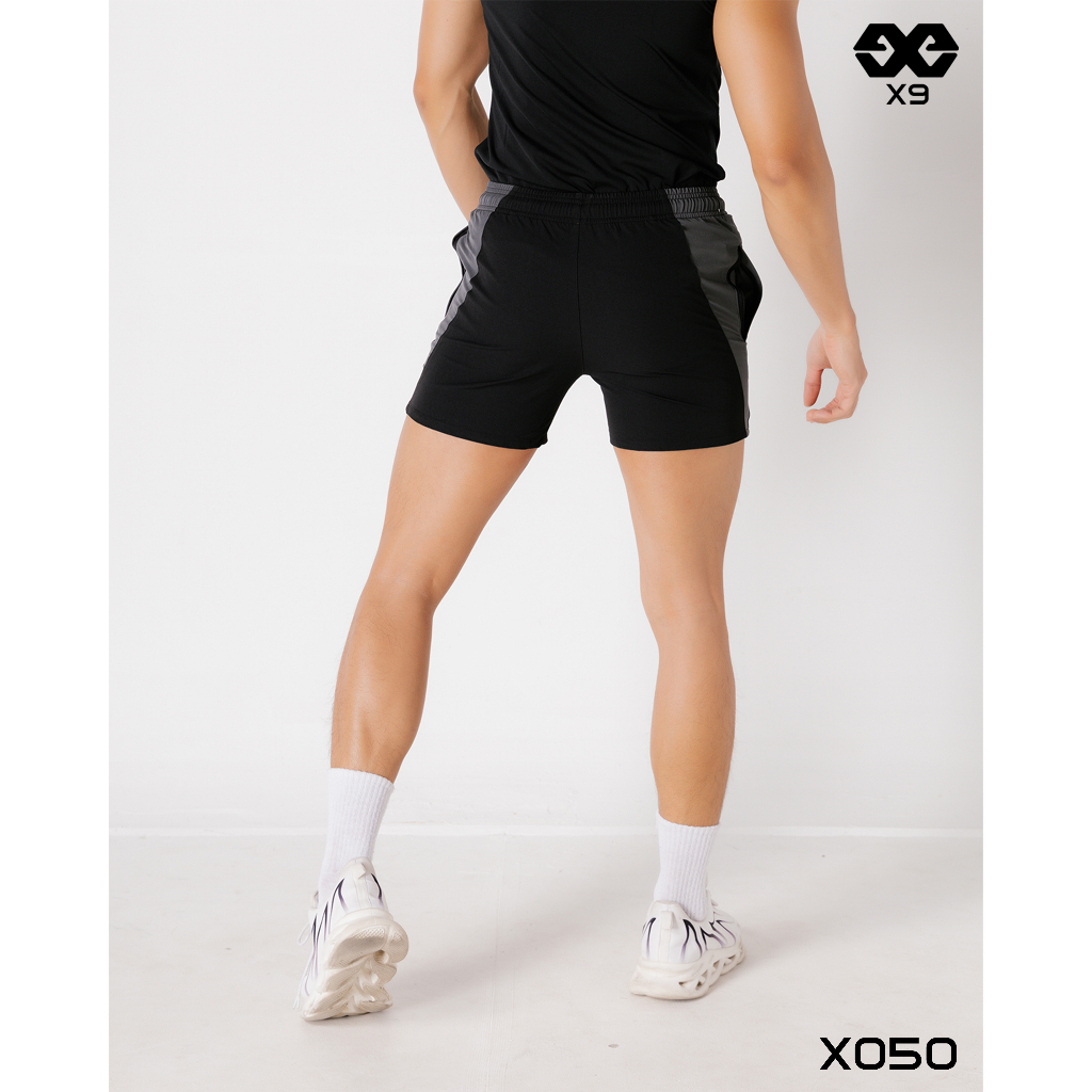 Quần Đùi Thun Nam SlimFit Ngắn Ngang Đùi Squat Tập Gym Thể Thao Chạy bộ Cầu lông - X9 Sportwear - X050
