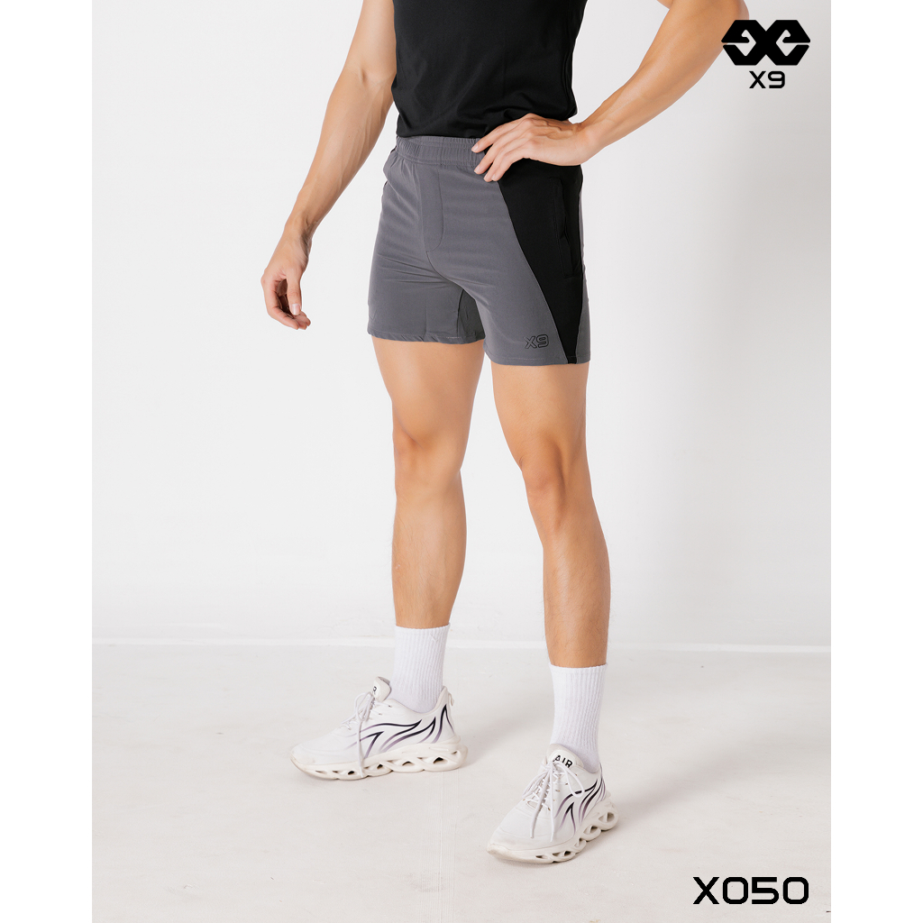 Quần Đùi Thun Nam SlimFit Ngắn Ngang Đùi Squat Tập Gym Thể Thao Chạy bộ Cầu lông - X9 Sportwear - X050