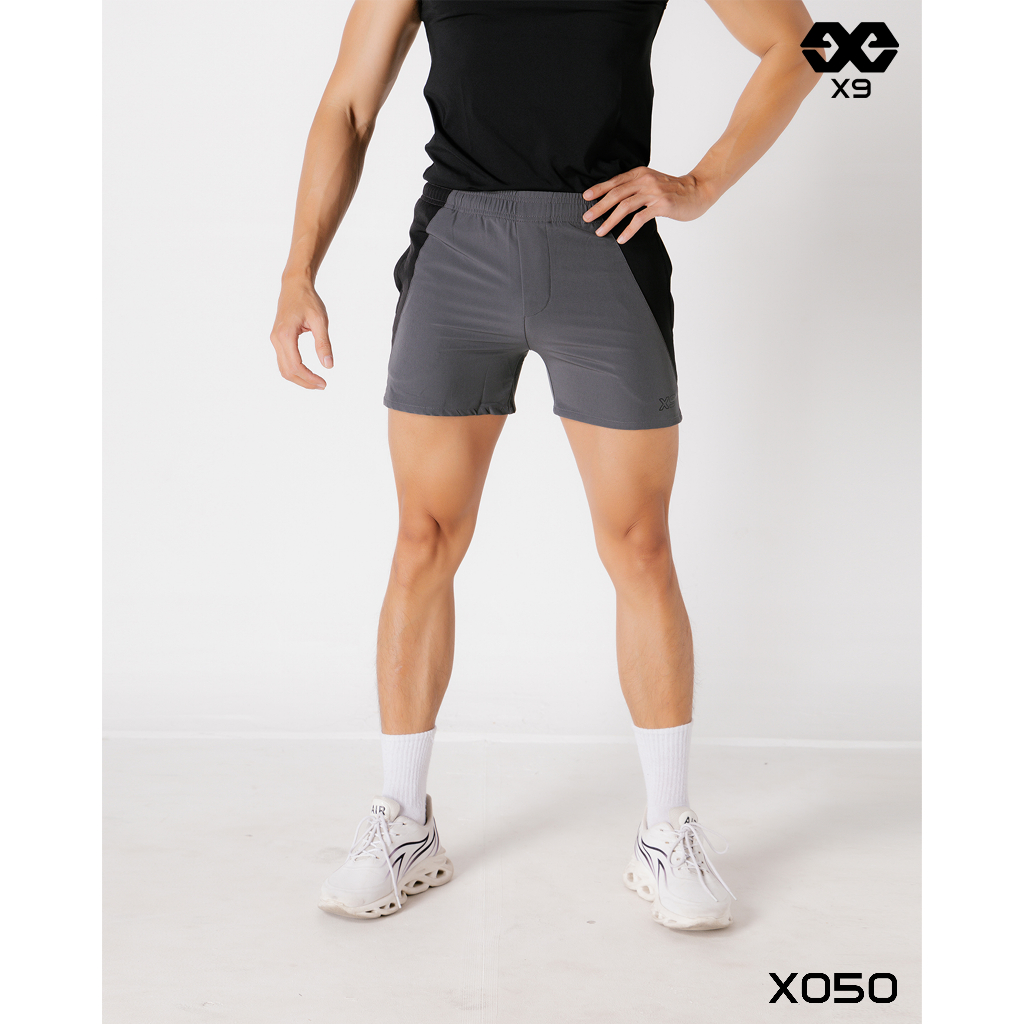 Quần Đùi Thun Nam SlimFit Ngắn Ngang Đùi Squat Tập Gym Thể Thao Chạy bộ Cầu lông - X9 Sportwear - X050