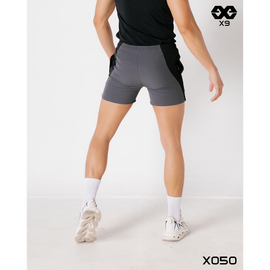 Quần Đùi Thun Nam SlimFit Ngắn Ngang Đùi Squat Tập Gym Thể Thao Chạy bộ Cầu lông - X9 Sportwear - X050