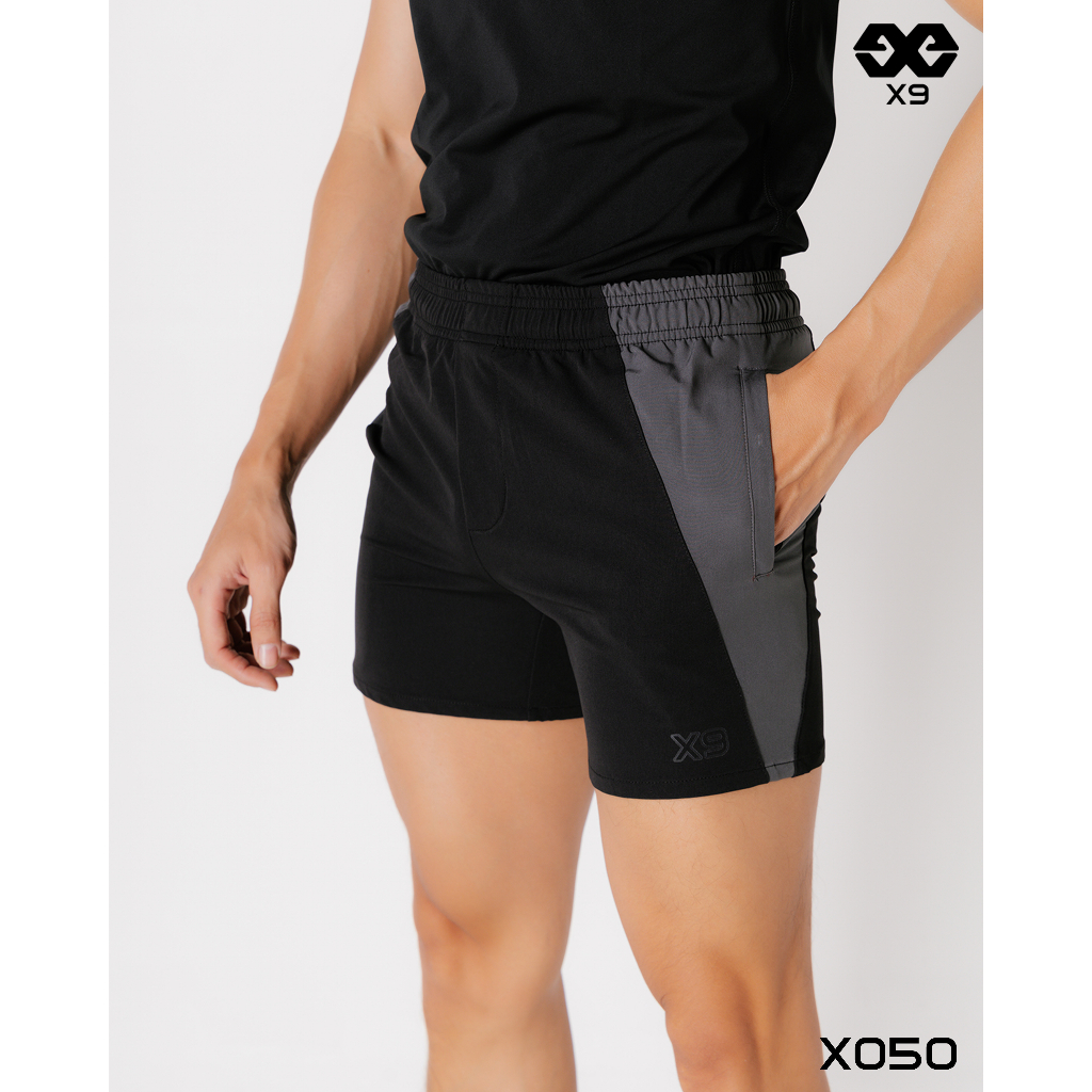 Quần Đùi Thun Nam SlimFit Ngắn Ngang Đùi Squat Tập Gym Thể Thao Chạy bộ Cầu lông - X9 Sportwear - X050