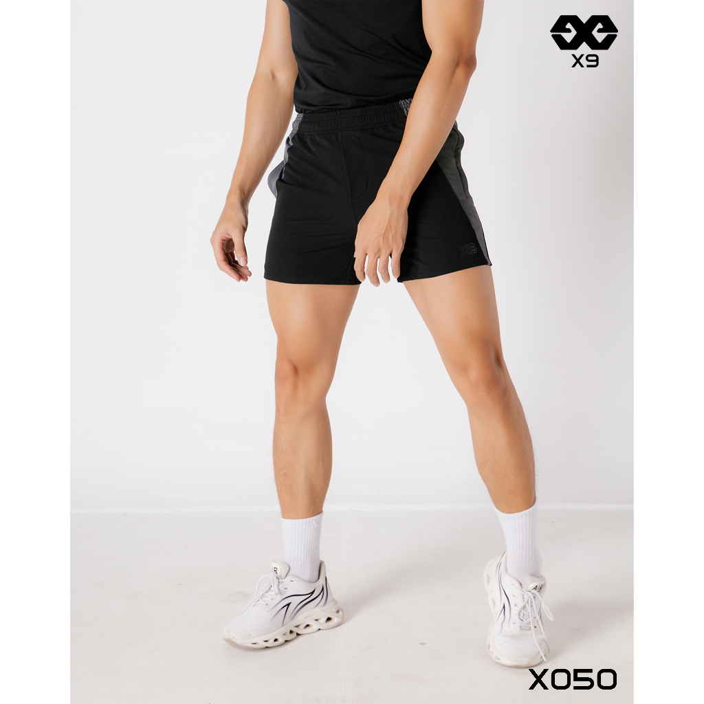 Quần Đùi Thun Nam SlimFit Ngắn Ngang Đùi Squat Tập Gym Thể Thao Chạy bộ Cầu lông - X9 Sportwear - X050