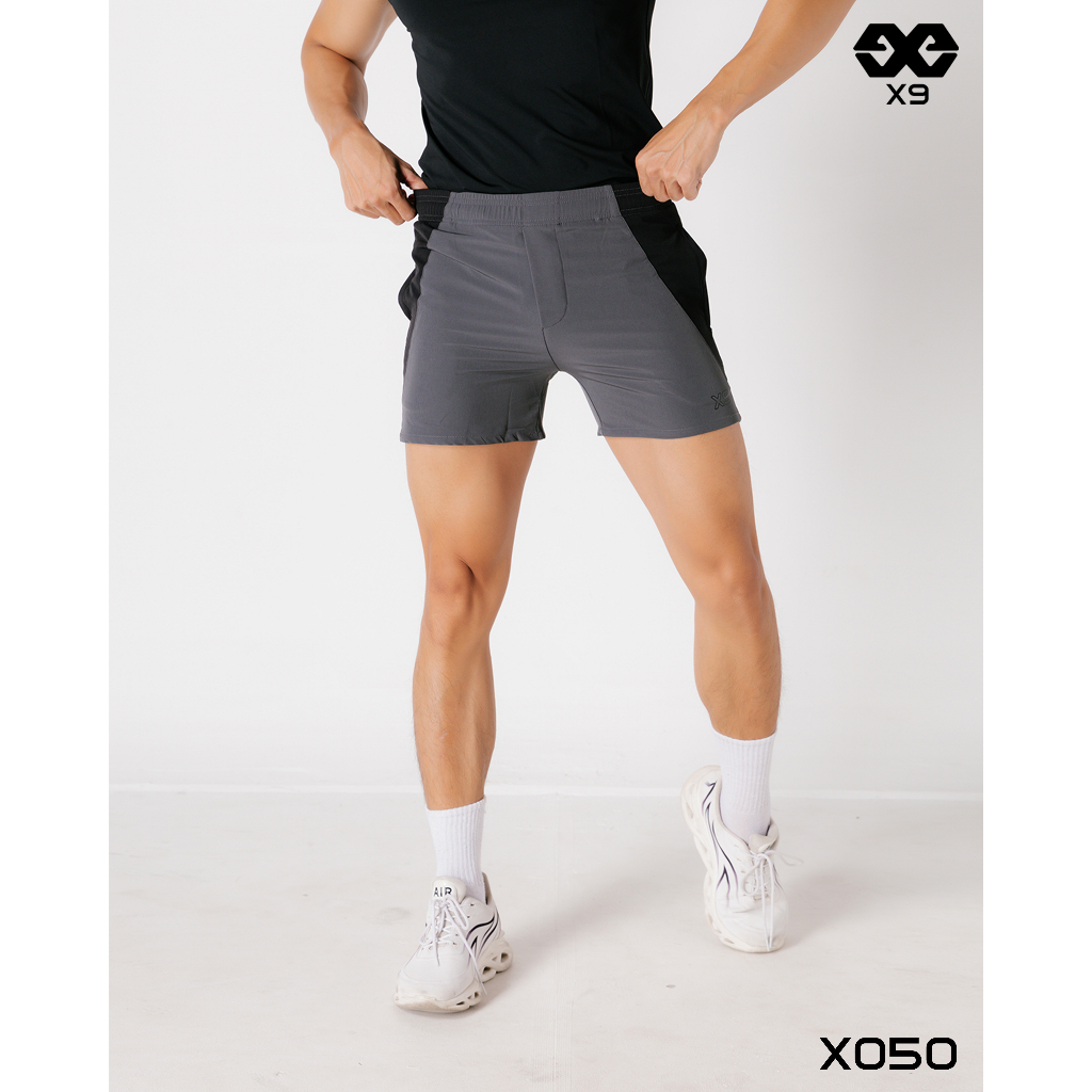 Quần Đùi Thun Nam SlimFit Ngắn Ngang Đùi Squat Tập Gym Thể Thao Chạy bộ Cầu lông - X9 Sportwear - X050