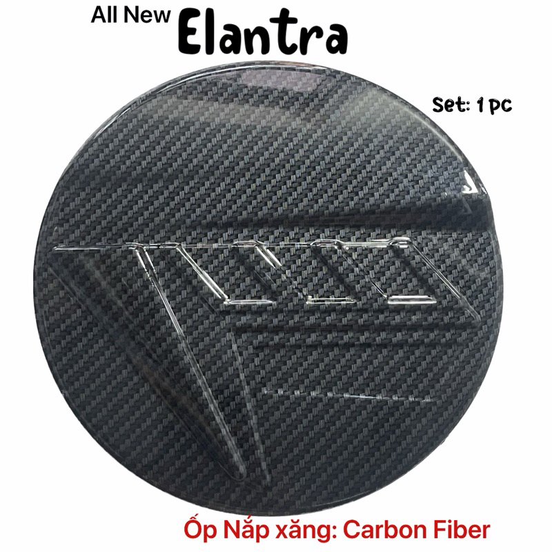 Ốp tay cửa chén cửa Elantra 2023 + Carbon dán Hõm cửa lưng gương chiếu hậu nắp bình xăng trang trí đẹp xe hyundai 2024