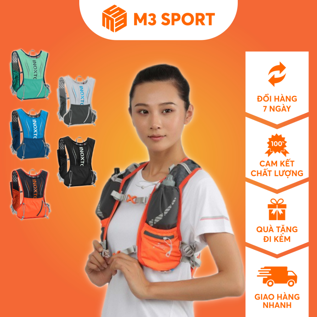Vest Nước Chạy Bộ, Balo Chạy Trail, Marathon Đạp Xe Thể Thao Đa Năng Tiện Dụng Inoxto 585