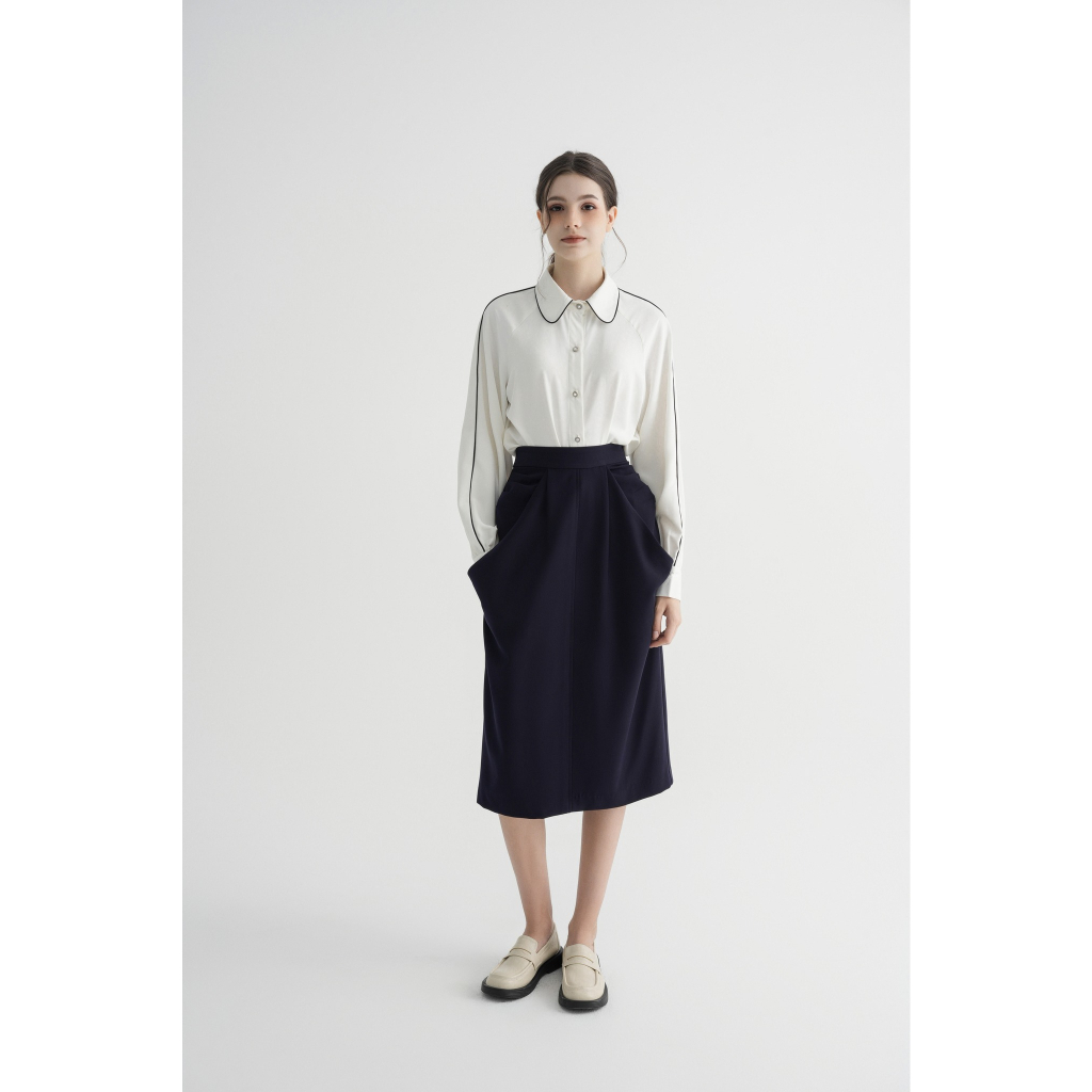 Jennie Skirt - TIT.Elegant - Chân váy thiết kế suông nhún vạt