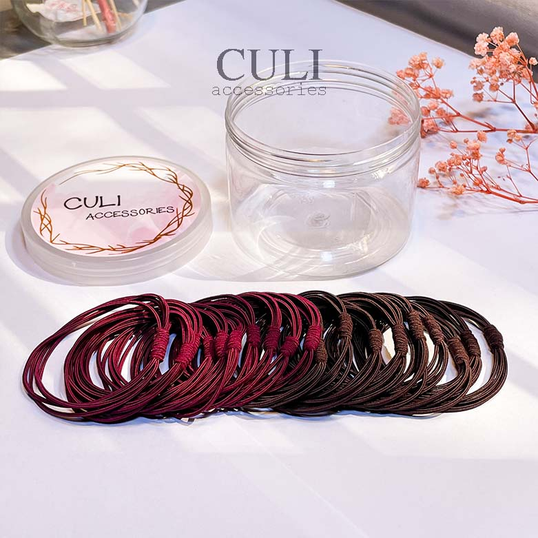 Thun cột tóc, Set thun cột tóc, Hộp thun cột tóc sợi kép nhiều màu xinh xắn, tiện lợi cho nữ - Culi accessories