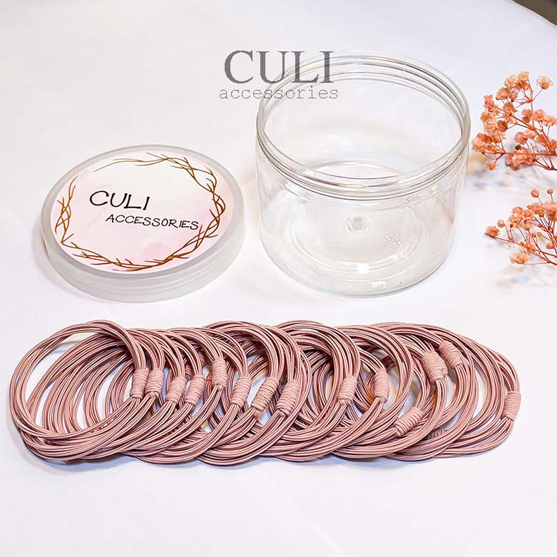 Thun cột tóc, Set thun cột tóc, Hộp thun cột tóc sợi kép nhiều màu xinh xắn, tiện lợi cho nữ - Culi accessories