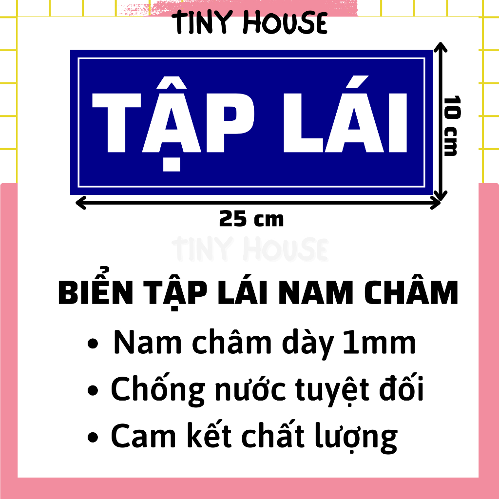 BIỂN TẬP LÁI NAM CHÂM - NAM CHÂM DÀY 1MM CHẤT LƯỢNG - TẬP LÁI 25x10cm - TẬP LÁI 20x8cm