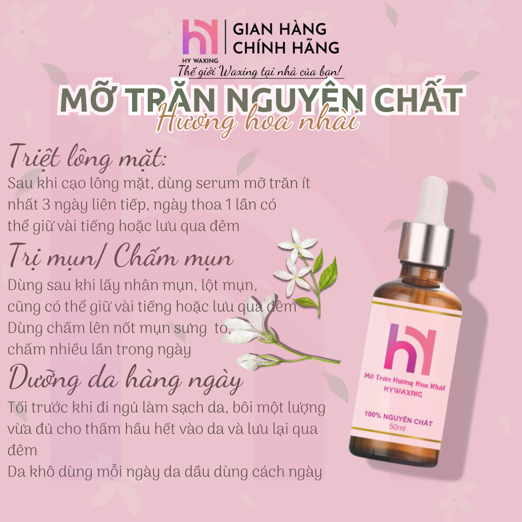 Mỡ Trăn Triệt Lông Hoa Nhài Nguyên Chất, Giảm Bỏng Rát, Mờ Thâm Sẹo HY WAXING 1097