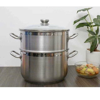 Bộ nồi xửng hấp ht cook size 30cm vung kính