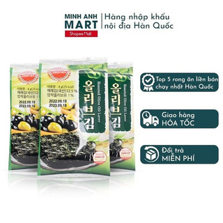 Rong biển ăn liền set 3 gói olive gwangcheon,dong biển minh anh mart nhập khẩu hàn quốc