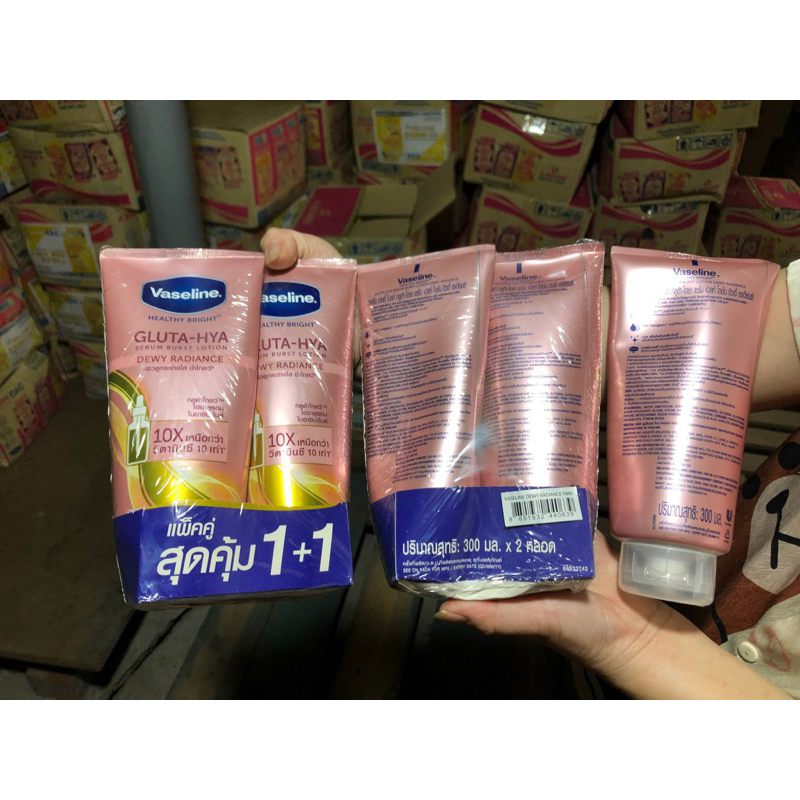Sữa dưỡng thể Trắng Da Vaseline Healthy Bright Gluta HYA Serum Burst Lotion 10X Thái Lan - Chính hãng