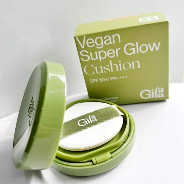 Phấn Nước Căng Bóng Gilaa Vegan Super Glow/ Cover Cushion SPF50+/PA++++ (1 lõi x 15g)