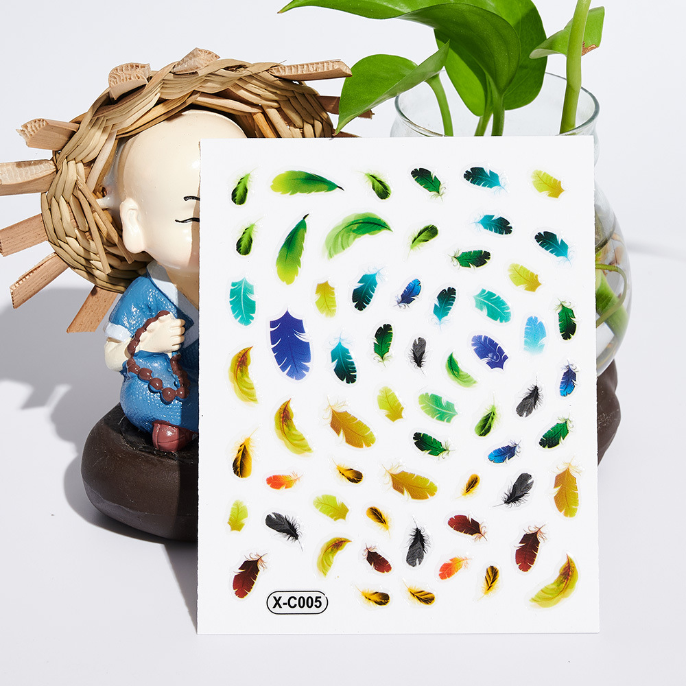 Sticker dán móng tay / Miếng dán trang trí móng tay họa tiết chó mèo dễ thương