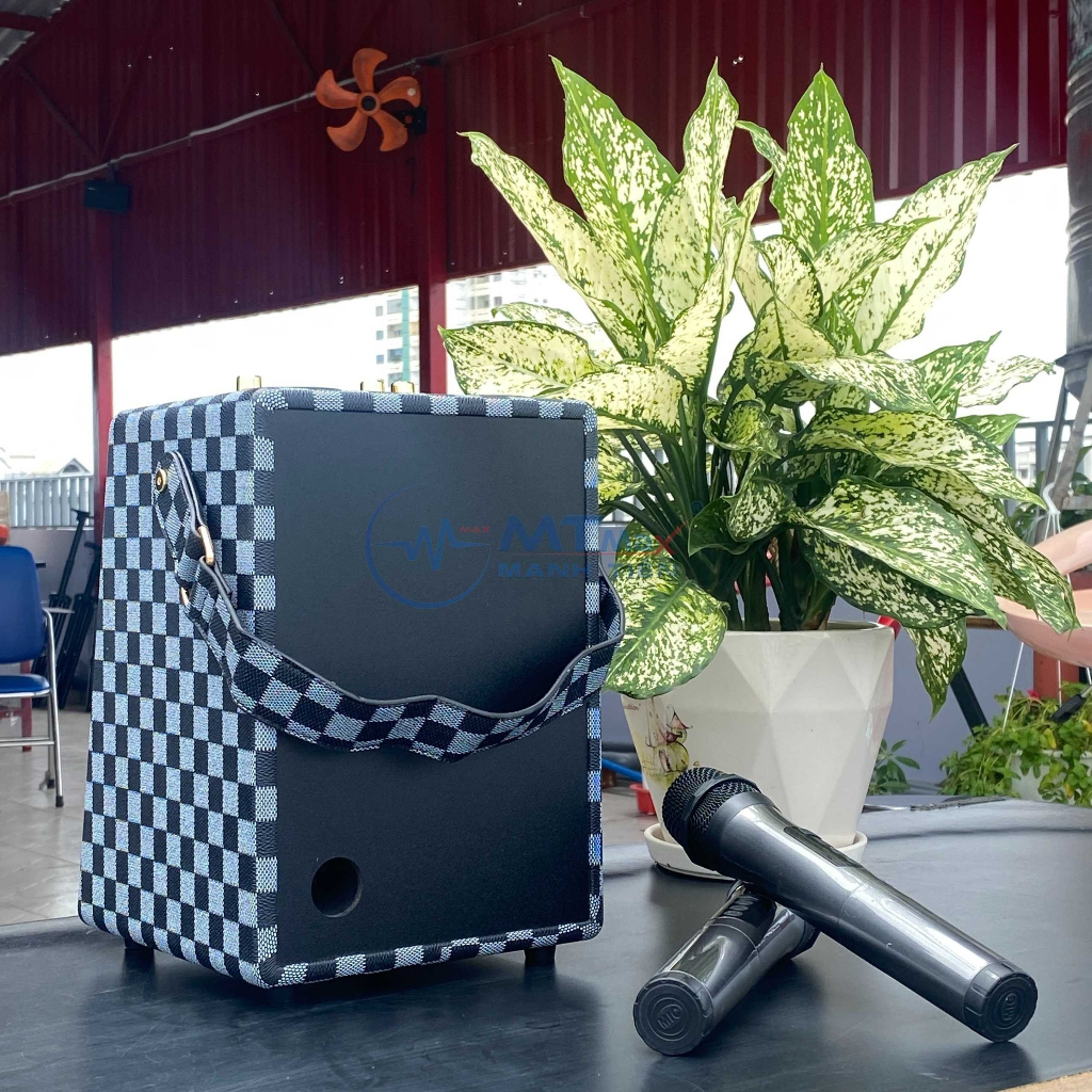 Loa Bluetooth Karaoke Qixi SK2050 - Bass Êm Pin 3.600mAh Kèm 2 Micro Không Dây