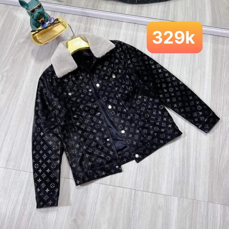 Áo khoác nam cao cấp, chất liệu da nhung dập vân lv hàng víp,,