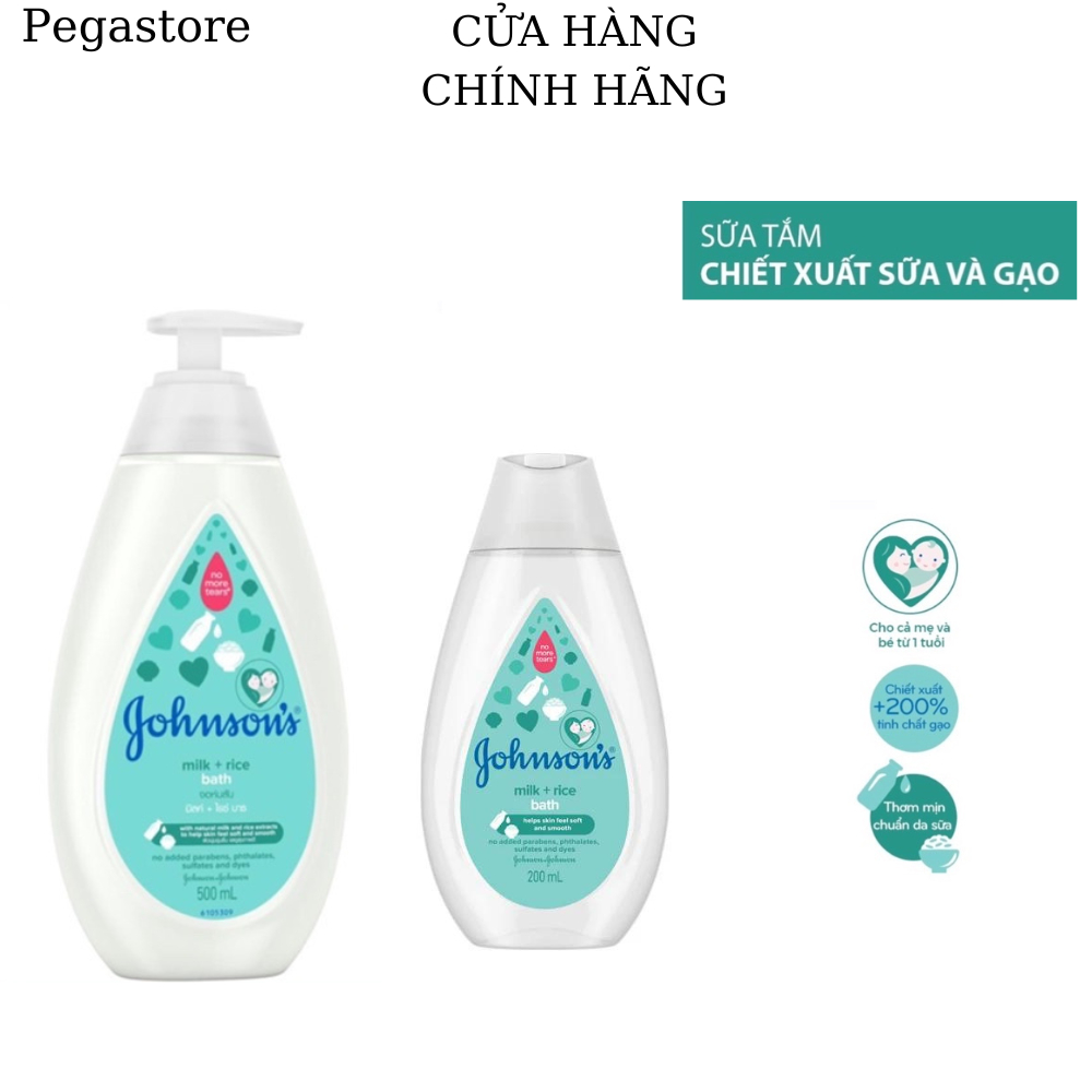Sữa tắm em bé và mẹ JOHNSON Baby Bath Milk Rice 200ml / 500ml