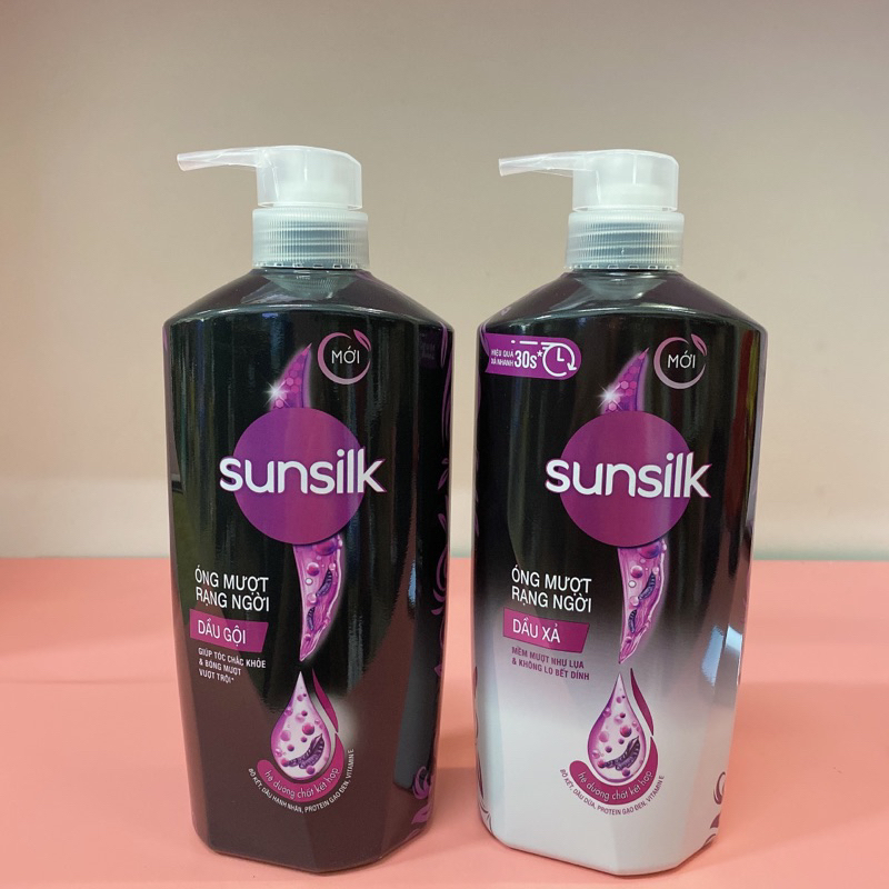 COMBO DẦU GỘI SUNSILK 650g + DẦU XẢ SUNSILK 640g ÓNG MƯỢT RẠNG NGỜI