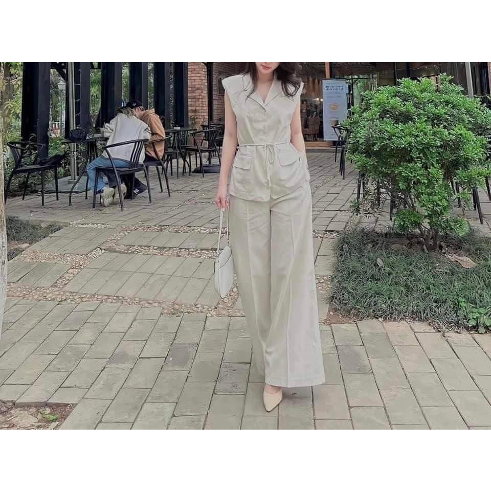 Set đồ nữ sang chảnh Xịn Store set đồ nữ chất linen dự tiệc phong cách lịch sự 09062305