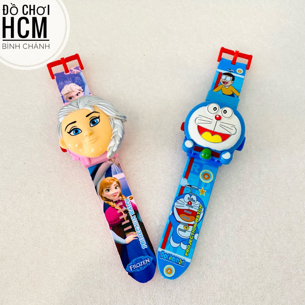 Đồ chơi trẻ em đồng hồ đeo tay siêu anh hùng, công chúa elsa, doremon, spider man, captain american BH189-2